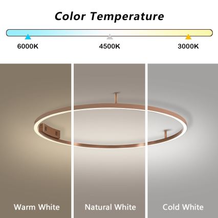 Immax NEO 07326-80C - LED Stmívatelné stropní svítidlo FINO LED/55W/230V 80 cm Tuya rose gold + dálkové ovládání