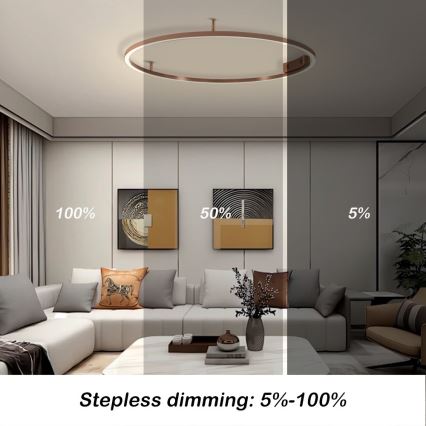 Immax NEO 07326-80C - LED Stmívatelné stropní svítidlo FINO LED/55W/230V 80 cm Tuya rose gold + dálkové ovládání