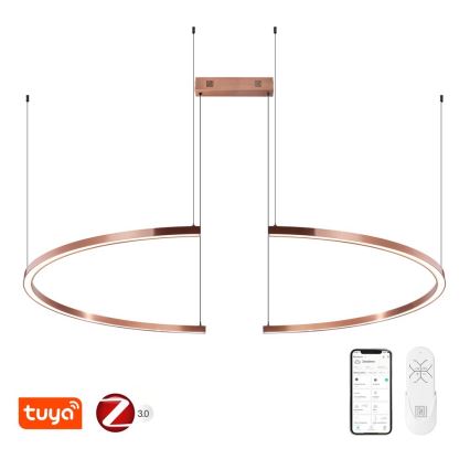 Immax NEO 07328L - LED Stmívatelný lustr na lanku FINO LED/72W/230V 120 cm Tuya rose gold + dálkové ovládání