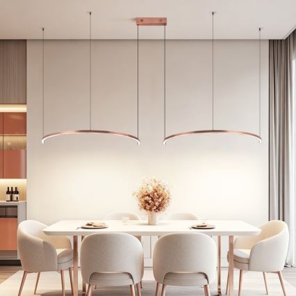 Immax NEO 07328L - LED Stmívatelný lustr na lanku FINO LED/72W/230V 120 cm Tuya rose gold + dálkové ovládání