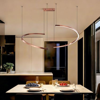 Immax NEO 07328L - LED Stmívatelný lustr na lanku FINO LED/72W/230V 120 cm Tuya rose gold + dálkové ovládání