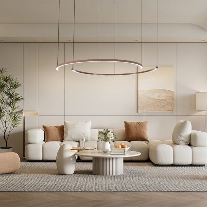 Immax NEO 07328L - LED Stmívatelný lustr na lanku FINO LED/72W/230V 120 cm Tuya rose gold + dálkové ovládání
