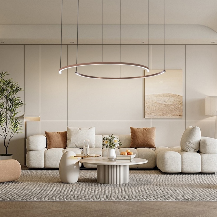 Immax NEO 07328L - LED Stmívatelný lustr na lanku FINO LED/72W/230V 120 cm Tuya rose gold + dálkové ovládání