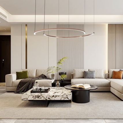 Immax NEO 07328L - LED Stmívatelný lustr na lanku FINO LED/72W/230V 120 cm Tuya rose gold + dálkové ovládání