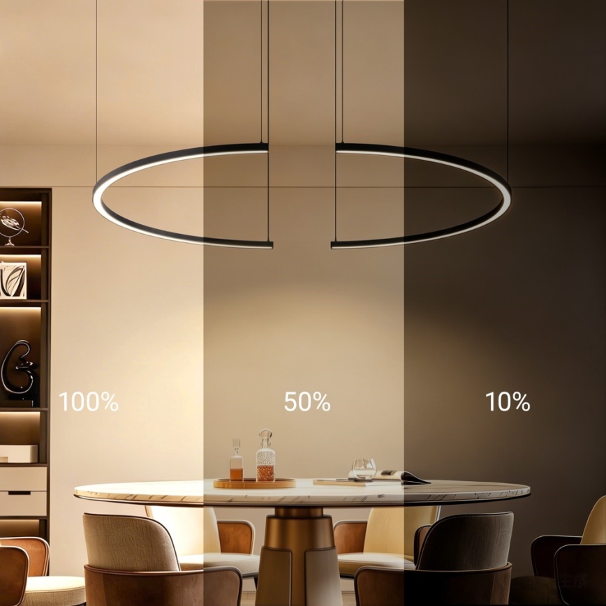 Immax NEO 07329L - LED Stmívatelný lustr na lanku FINO LED/72W/230V 120 cm Tuya černá + dálkové ovládání