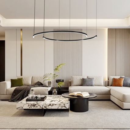 Immax NEO 07329L - LED Stmívatelný lustr na lanku FINO LED/72W/230V 120 cm Tuya černá + dálkové ovládání