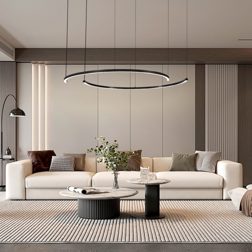 Immax NEO 07329L - LED Stmívatelný lustr na lanku FINO LED/72W/230V 120 cm Tuya černá + dálkové ovládání