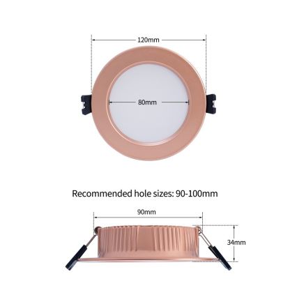 Immax NEO 07330L - LED Stmívatelné podhledové svítidlo DOWN LED/12W/230V Wi-Fi Tuya pr. 12 cm rose gold