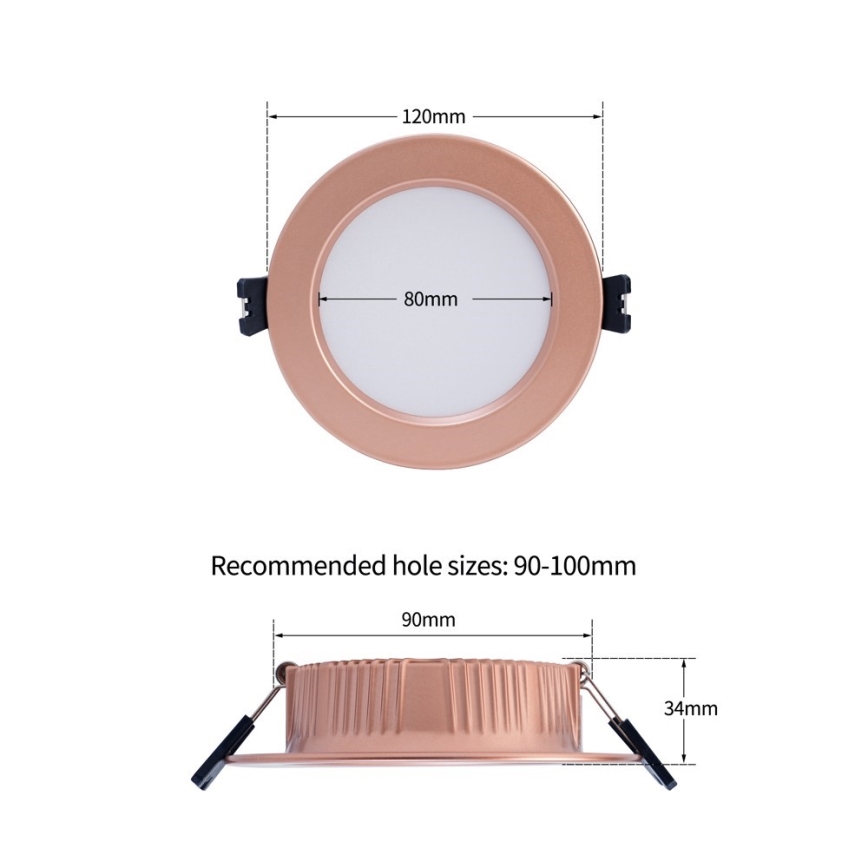 Immax NEO 07330L - LED Stmívatelné podhledové svítidlo DOWN LED/12W/230V Wi-Fi Tuya pr. 12 cm rose gold