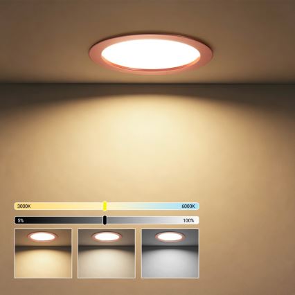 Immax NEO 07331L - LED Stmívatelné podhledové svítidlo DOWN LED/36W/230V Wi-Fi Tuya pr. 23 cm rose gold