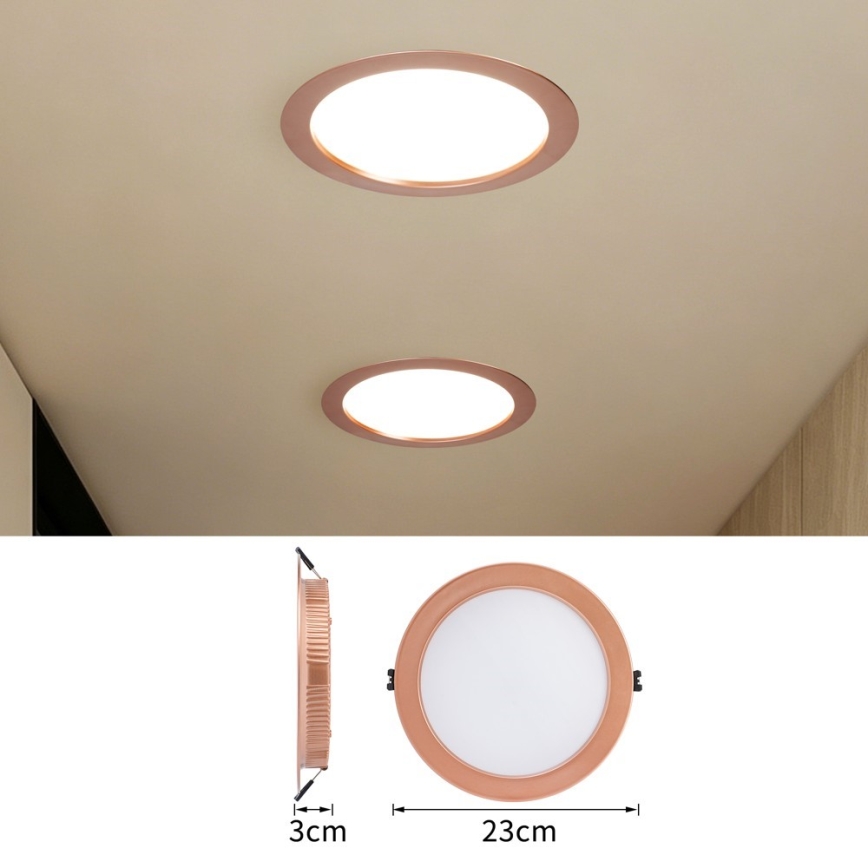 Immax NEO 07331L - LED Stmívatelné podhledové svítidlo DOWN LED/36W/230V Wi-Fi Tuya pr. 23 cm rose gold