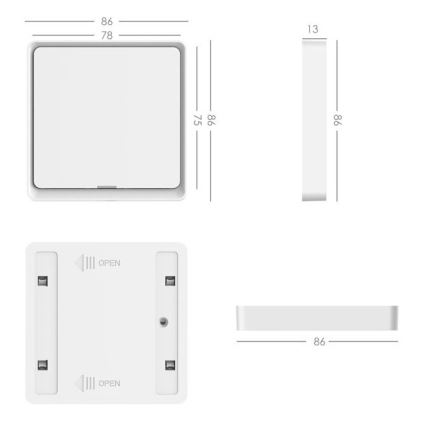 Immax NEO 07506C - SADA 3x Vypínač 1-tlačítkový SMART 3xCR2430 Zigbee 3.0 Tuya