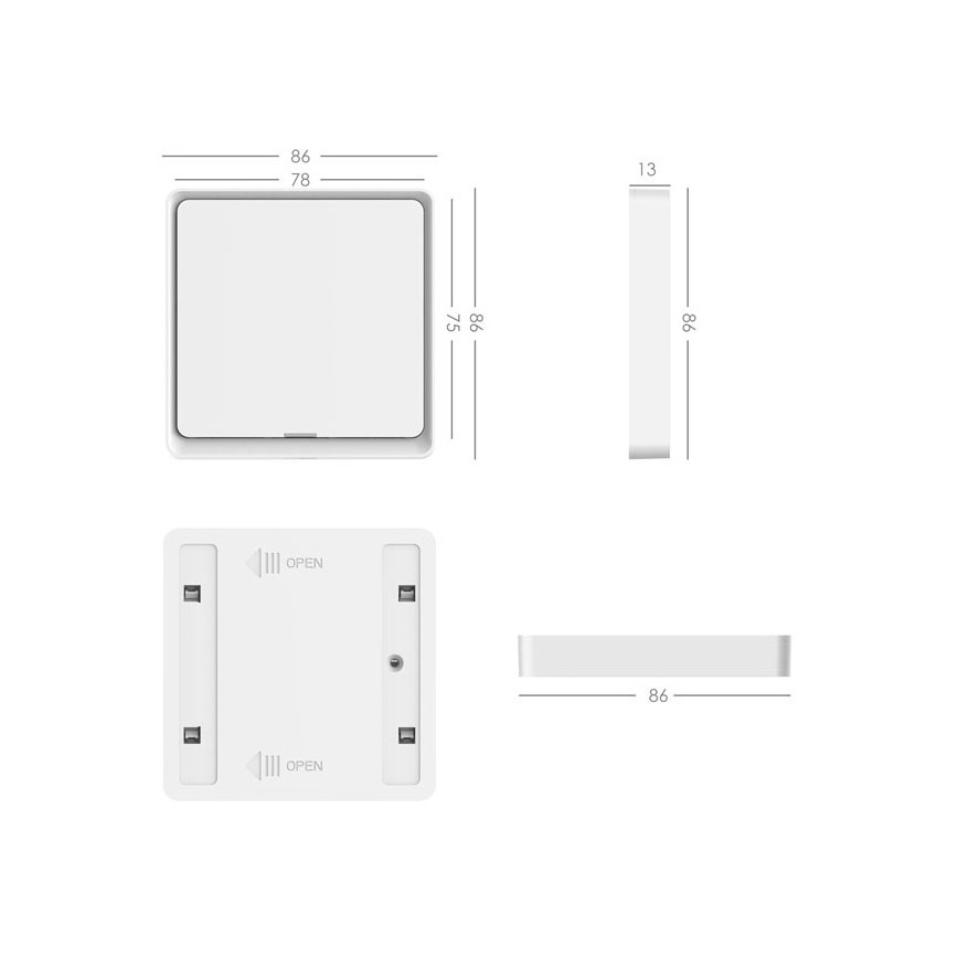Immax NEO 07506C - SADA 3x Vypínač 1-tlačítkový SMART 3xCR2430 Zigbee 3.0 Tuya