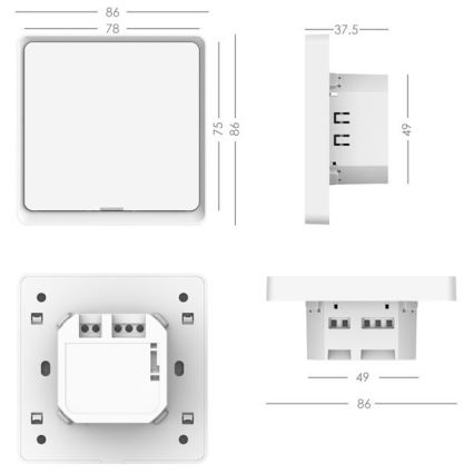 Immax NEO 07512C - SADA 3x Vypínač 1-tlačítkový SMART 230V Wi-Fi Tuya