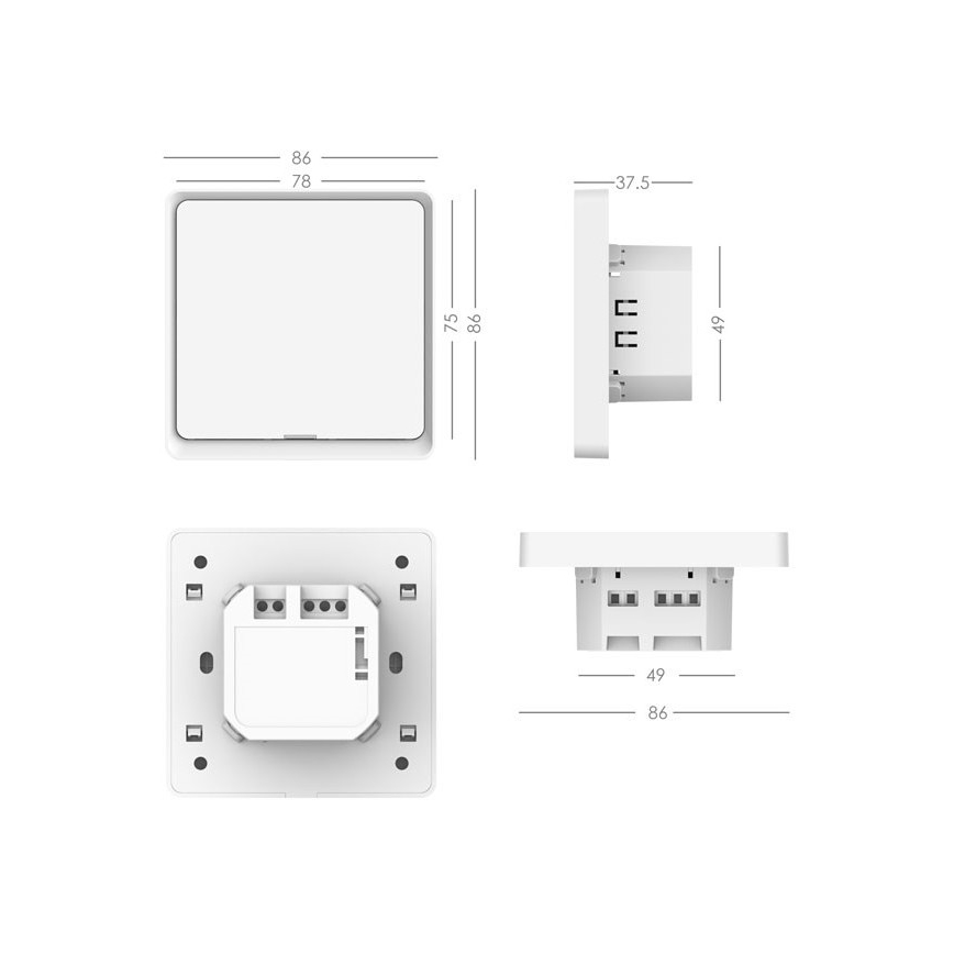 Immax NEO 07512L - Vypínač 1-tlačítkový SMART 230V Wi-Fi Tuya