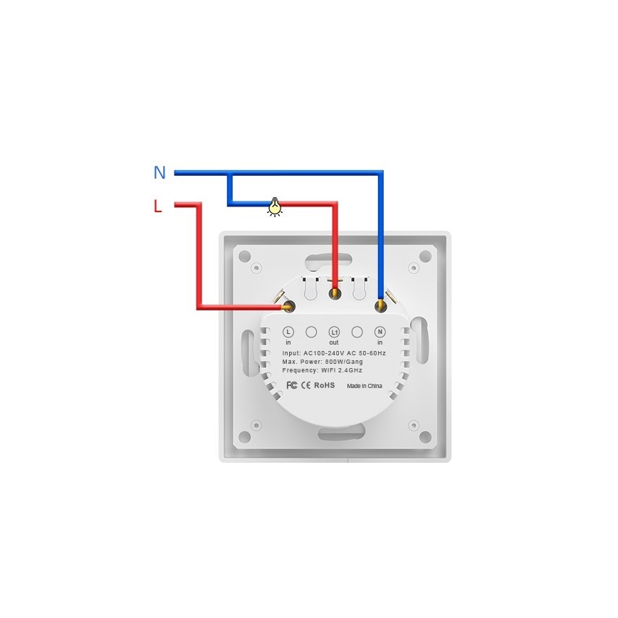 Immax NEO 07538L - Vypínač 1-tlačítkový SMART 230V Wi-Fi Tuya