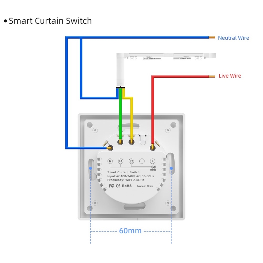 Immax NEO 07540L - Chytrý vypínač pro ovládání žaluzií a rolet 230V Wi-Fi Tuya