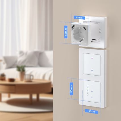 Immax NEO 07552L - Chytrá zásuvka F 16A/230V + 1xUSB-A+1xUSB C PD 20W Tuya