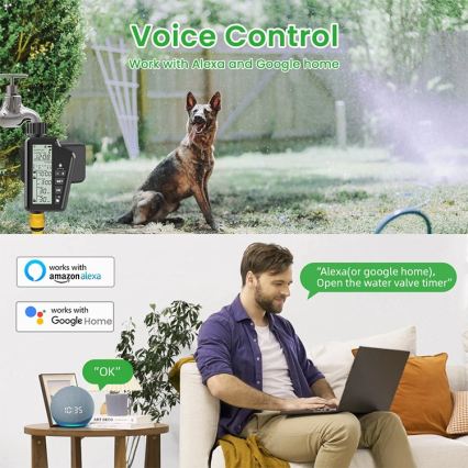 Immax NEO 07556L - Zavlažovací ventil 4xAA IP65 Wi-Fi Tuya