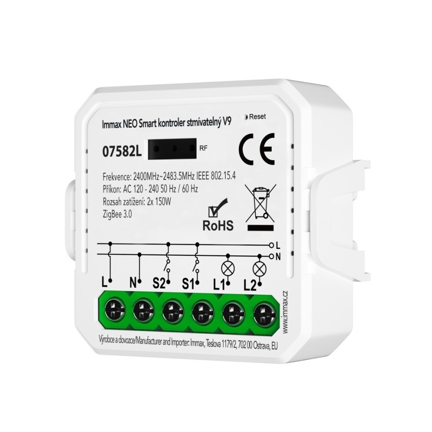 Immax Neo 07582L - Chytrý kontroler stmívatelný V9 2-tlačítkový Tuya
