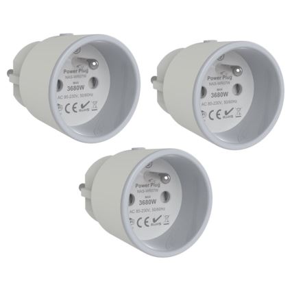 Immax NEO 07715C - SADA 3x Chytrá zásuvka NEO LITE 3680W/230V/16A Wi-Fi Tuya
