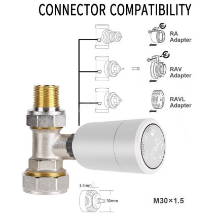 Immax NEO 07732B - SADA 2x Termostatická hlavice + BRIDGE PRO v2 2xAA/3V Tuya