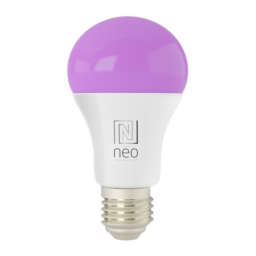 Immax NEO 07733L - LED RGB+CCT Stmívatelná žárovka NEO LITE E27/11W/230V 2700 - 6500K Wi-Fi Tuya
