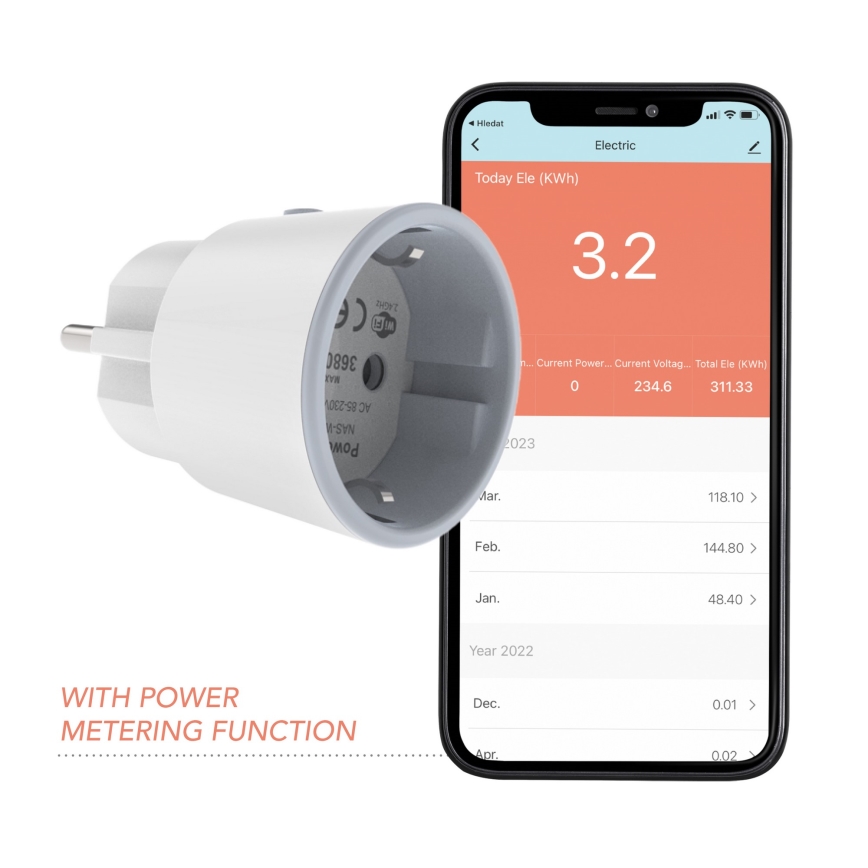 Immax NEO 07737L - Chytrá zásuvka NEO LITE 3680W/230V/16A Wi-Fi Tuya SCHUKO