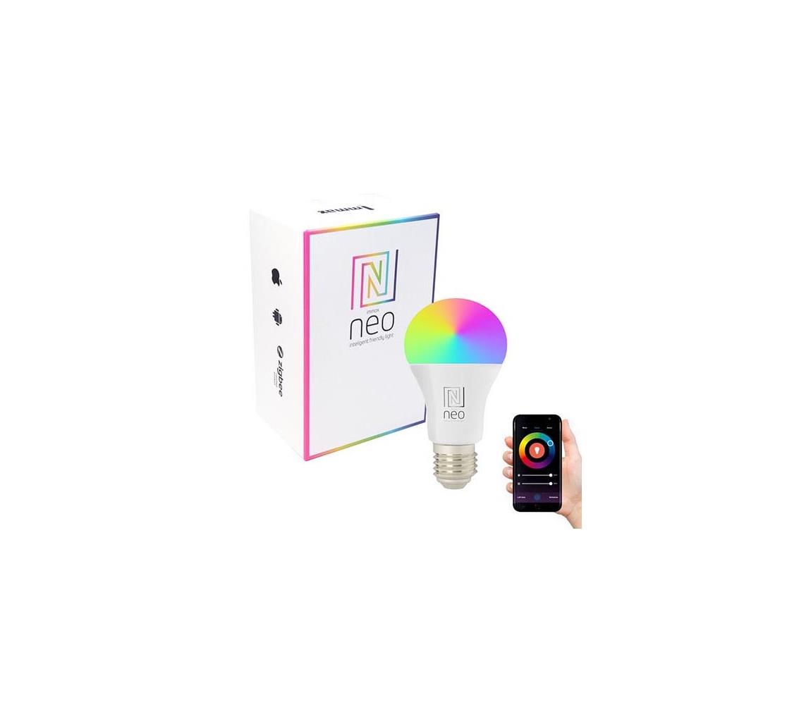 IMMAX NEO SMART LED žárovka E27 11W RGB+CCT barevná a bílá, stmívatelná, Zigbee, TUYA