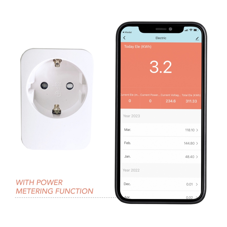Immax NEO 07761L - Chytrá zásuvka NEO LITE 3680W/230V/16A Wi-Fi Tuya SCHUKO