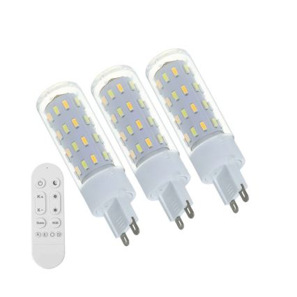 Immax NEO 07763CDO - SADA 3x LED CCT Stmívatelná žárovka G9/4W/230V Wi-Fi Tuya + dálkové ovládání