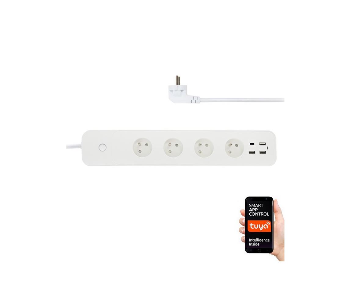 Immax Neo Immax NEO 07771L- Prodlužovací kabel NEO LITE Smart 4AC+3xUSB+1xUSB C Wi-Fi Tuya IM1163