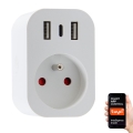 Immax NEO 07772L - Chytrá rozbočovací zásuvka 16A/230V + 2xUSB+1xUSB C Wi-Fi Tuya