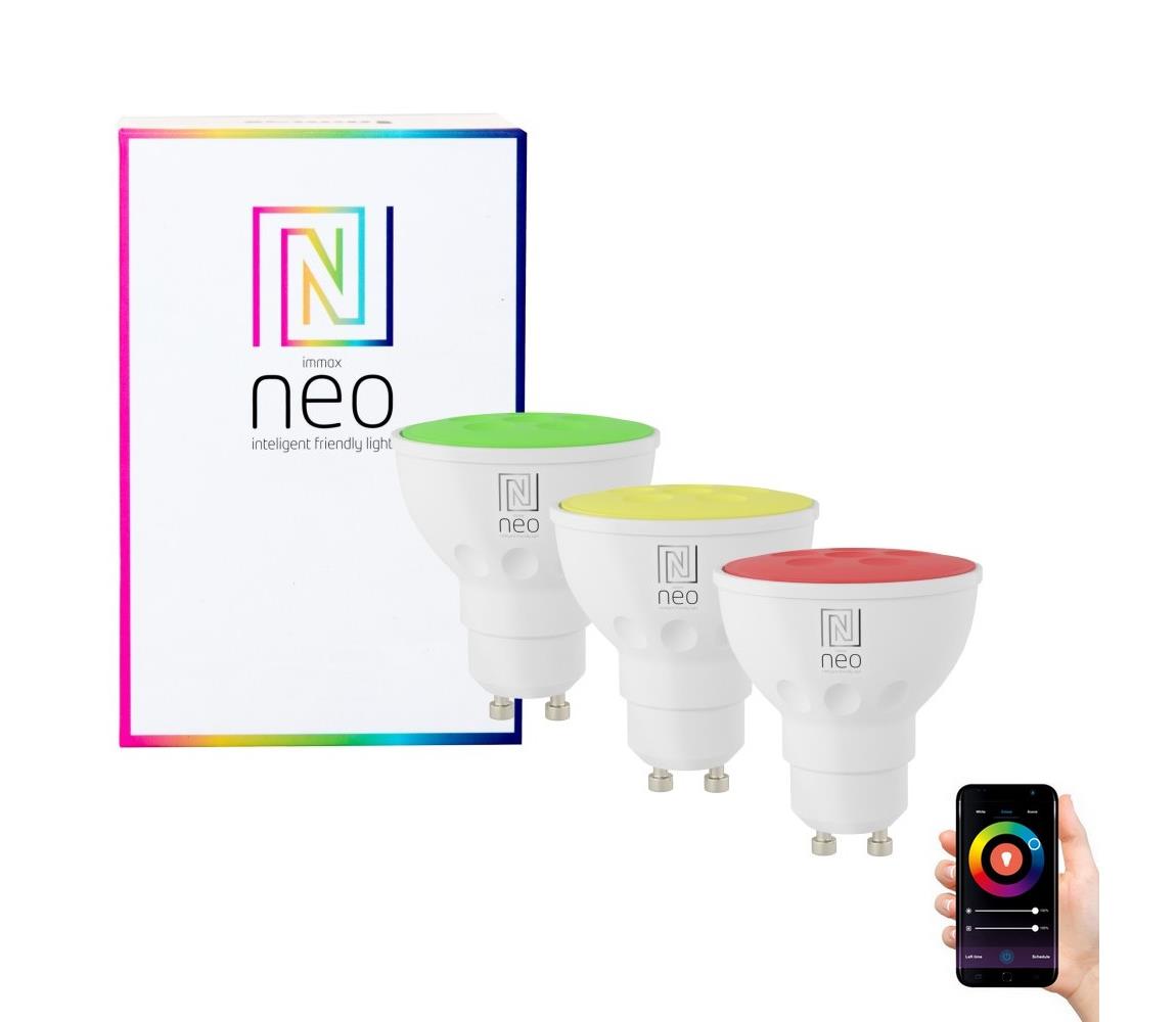  Neo  NEO 07777C - SADA 3x LED RGB+CCT Stmívatelná žárovka GU10/4,8W/230V Tuya 