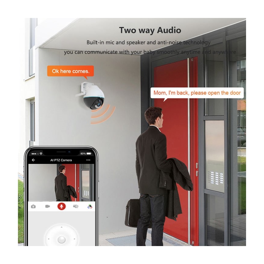 Immax NEO 07782L - Chytrá venkovní kamera se senzorem BALL 355° P/T 4MP IP65 Wi-Fi Tuya