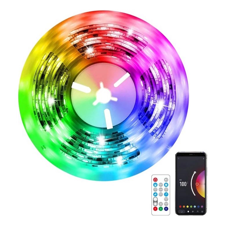Immax NEO 07791L - LED RGB Stmívatelný pásek NEO LITE LED/18W/230V 5m IP65 MUSIC Wi-FI Tuya + dálkové ovládání
