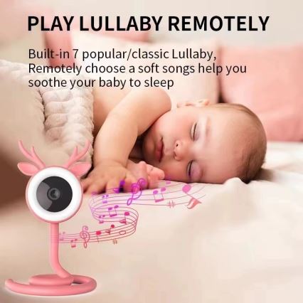 Immax NEO 07798L - Chytrá nabíjecí dětská chůvička 5V Wi-Fi Tuya růžová