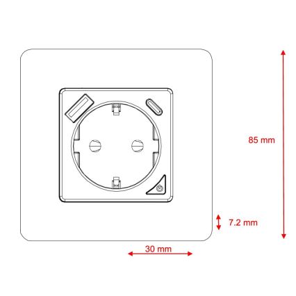 Immax NEO 07801L - Chytrá zásuvka 16A/230V + 1xUSB-A+1xUSB C Tuya SCHUKO