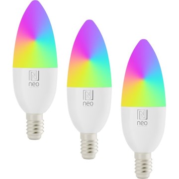 Immax NEO 07808C - SADA 3x LED RGB+CCT Stmívatelná žárovka E14/4,8W/230V Wi-Fi Tuya