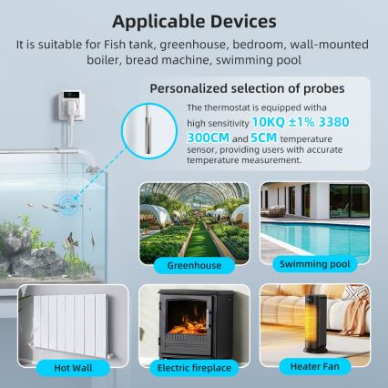 Immax NEO 07811L - Chytrá zásuvka s teploměrem F 3680W Tuya Wi-Fi