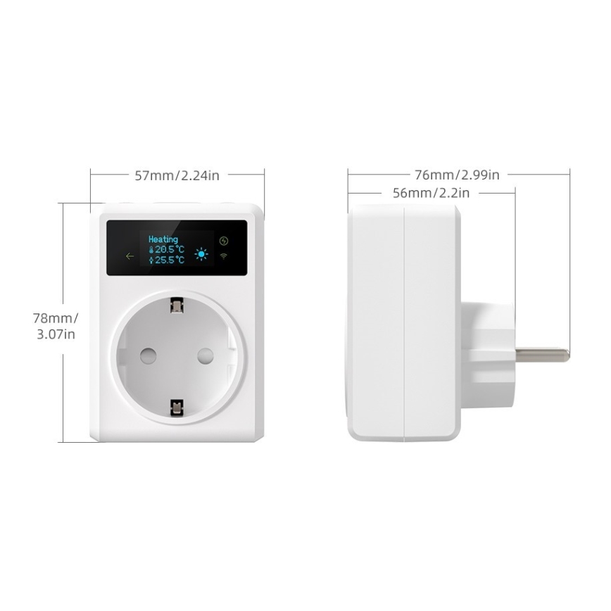 Immax NEO 07811L - Chytrá zásuvka s teploměrem F 3680W Tuya Wi-Fi