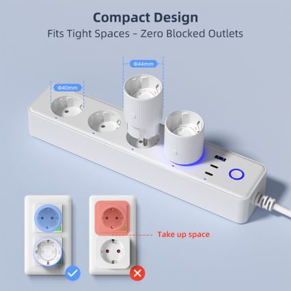 Immax NEO 07813L - Chytrá zásuvka F 3500W Wi-Fi