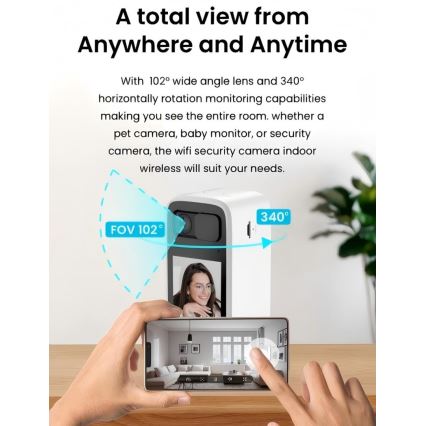 Immax NEO 07814L - Chytrá vnitřní kamera se senzorem 4 MP 5V Tuya Wi-Fi