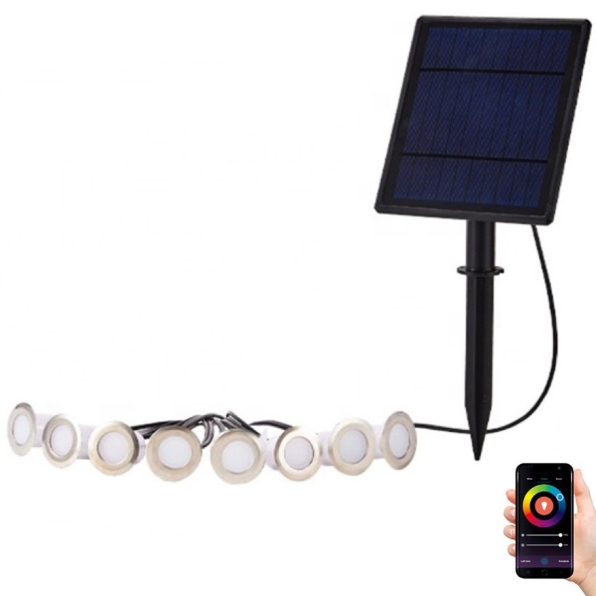 Immax NEO 07905L - LED RGB Stmívatelné solární svítidlo ESTRELAS 8xLED/0,25W/5V IP65 Tuya 2200 mAh