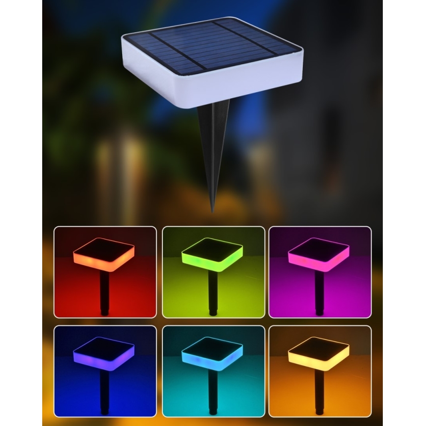 Immax NEO 07911L - LED RGB Stmívatelné solární svítidlo se senzorem NEO LITE LED/1W/5V hranatý IP54 Tuya 1300 mAh