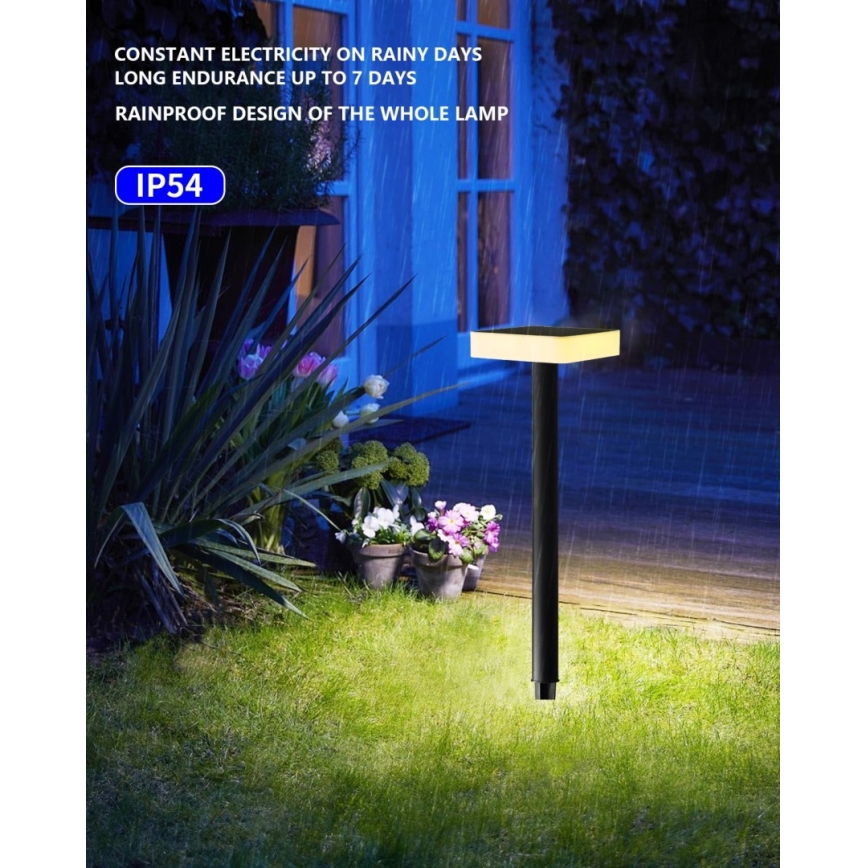 Immax NEO 07911L - LED RGB Stmívatelné solární svítidlo se senzorem NEO LITE LED/1W/5V hranatý IP54 Tuya 1300 mAh