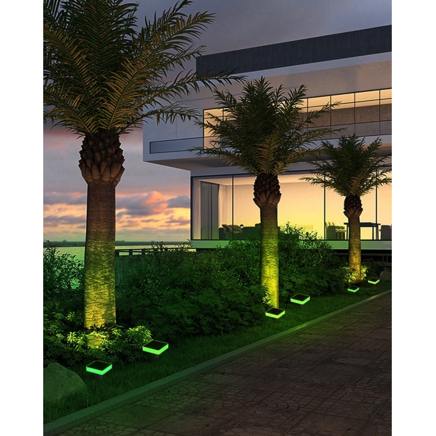 Immax NEO 07911L - LED RGB Stmívatelné solární svítidlo se senzorem NEO LITE LED/1W/5V hranatý IP54 Tuya 1300 mAh