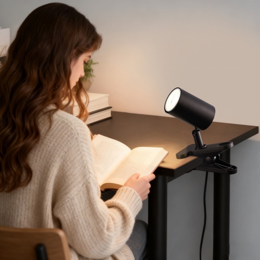 Immax NEO 08291L - Lampa s klipem PUNTO 1xGU10/9W/230V černá