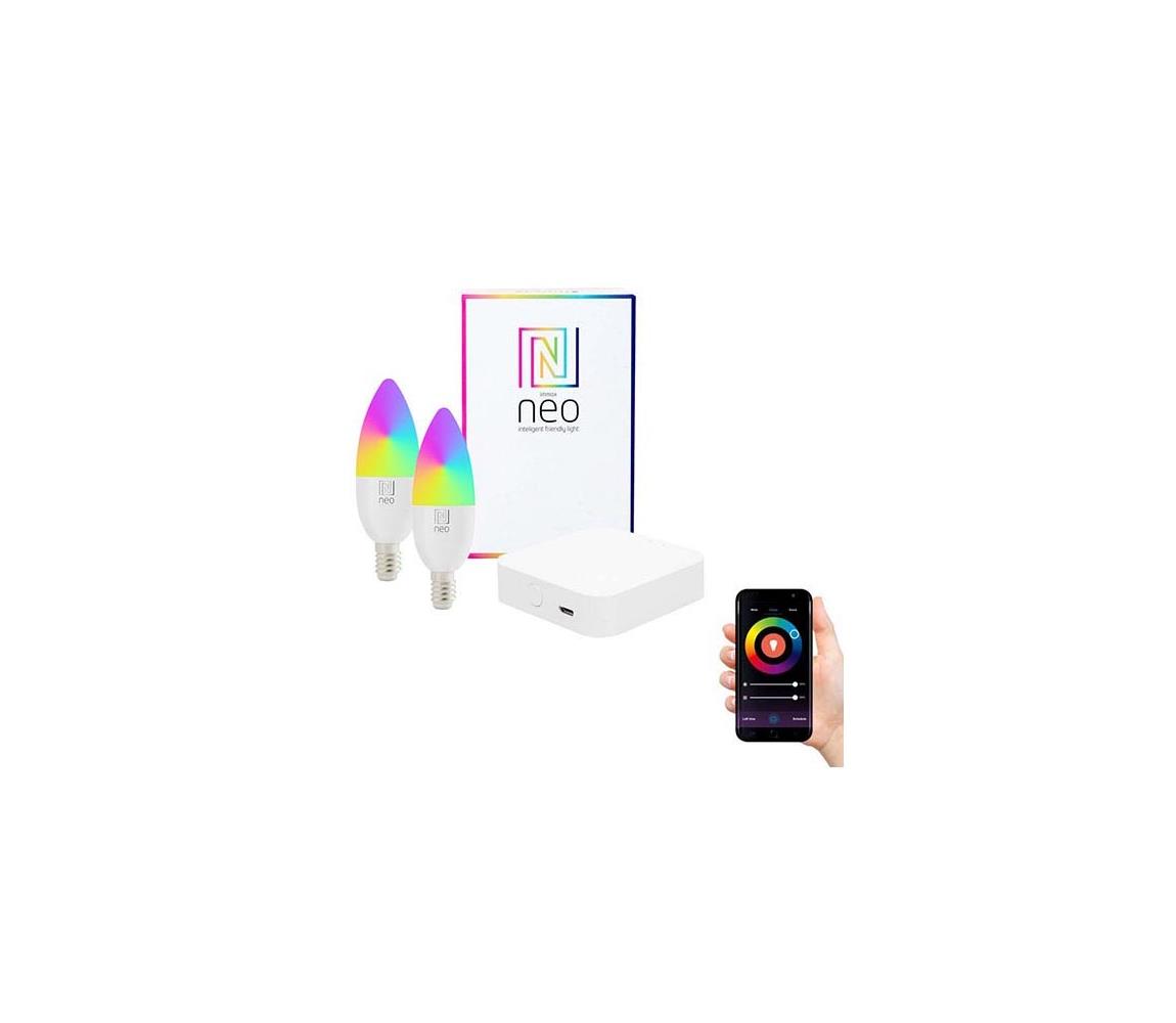 Immax Neo Immax NEO - SADA 2x LED RGB Stmívatelná žárovka E14/5W/230V + BRIDGE PRO NEO SUE IM0289