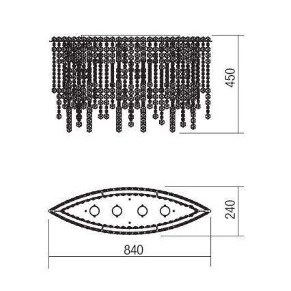 Incanti ITV CLOV4 10 60 - Přisazený křišťálový lustr TREVI 4xGU10/50W/230V